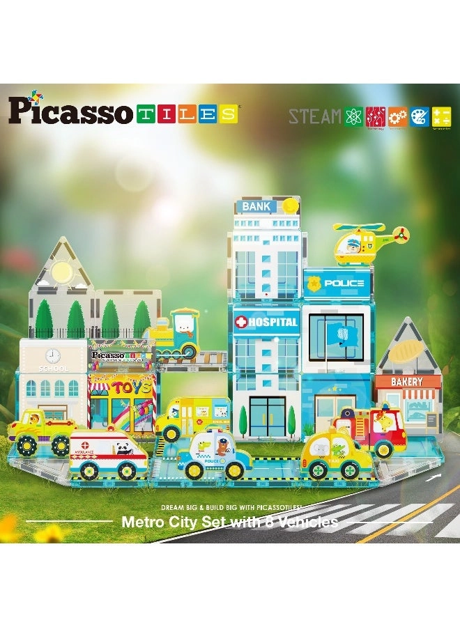 Magnetic 3D Metro City Set - Vehicle 50pcs