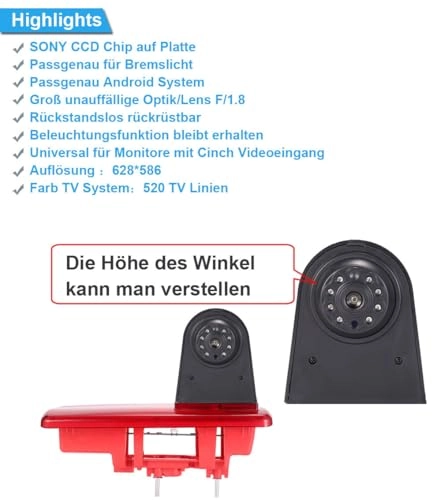 Reversing Camera + LCD Colour Display Monitor - Night vision AHD video signal or CVBS signal 1280 x 720 pixels