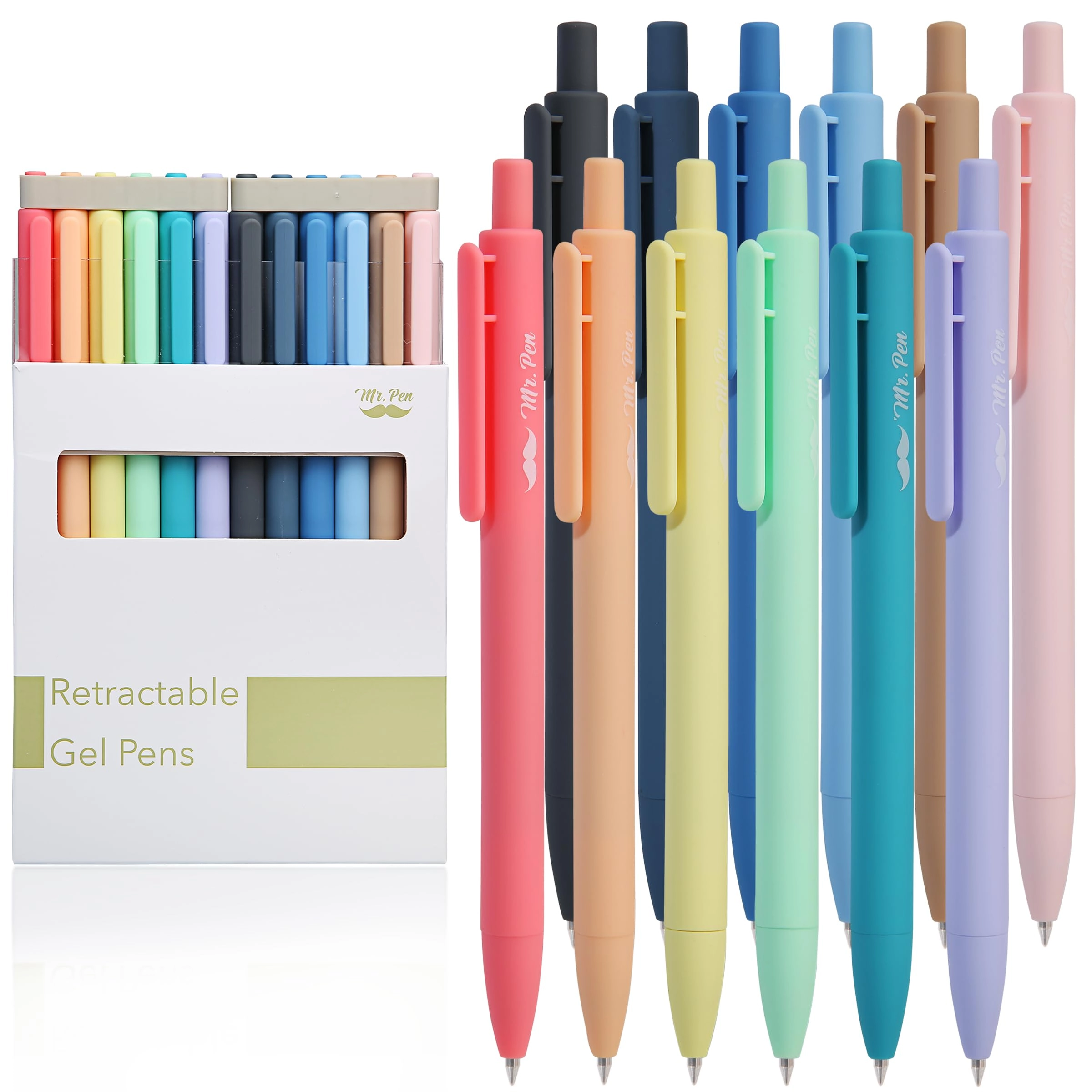 Retractable Gel Pens - 12 Pack 0.7mm