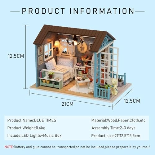 Miniature Dollhouse Kit - Blue Time