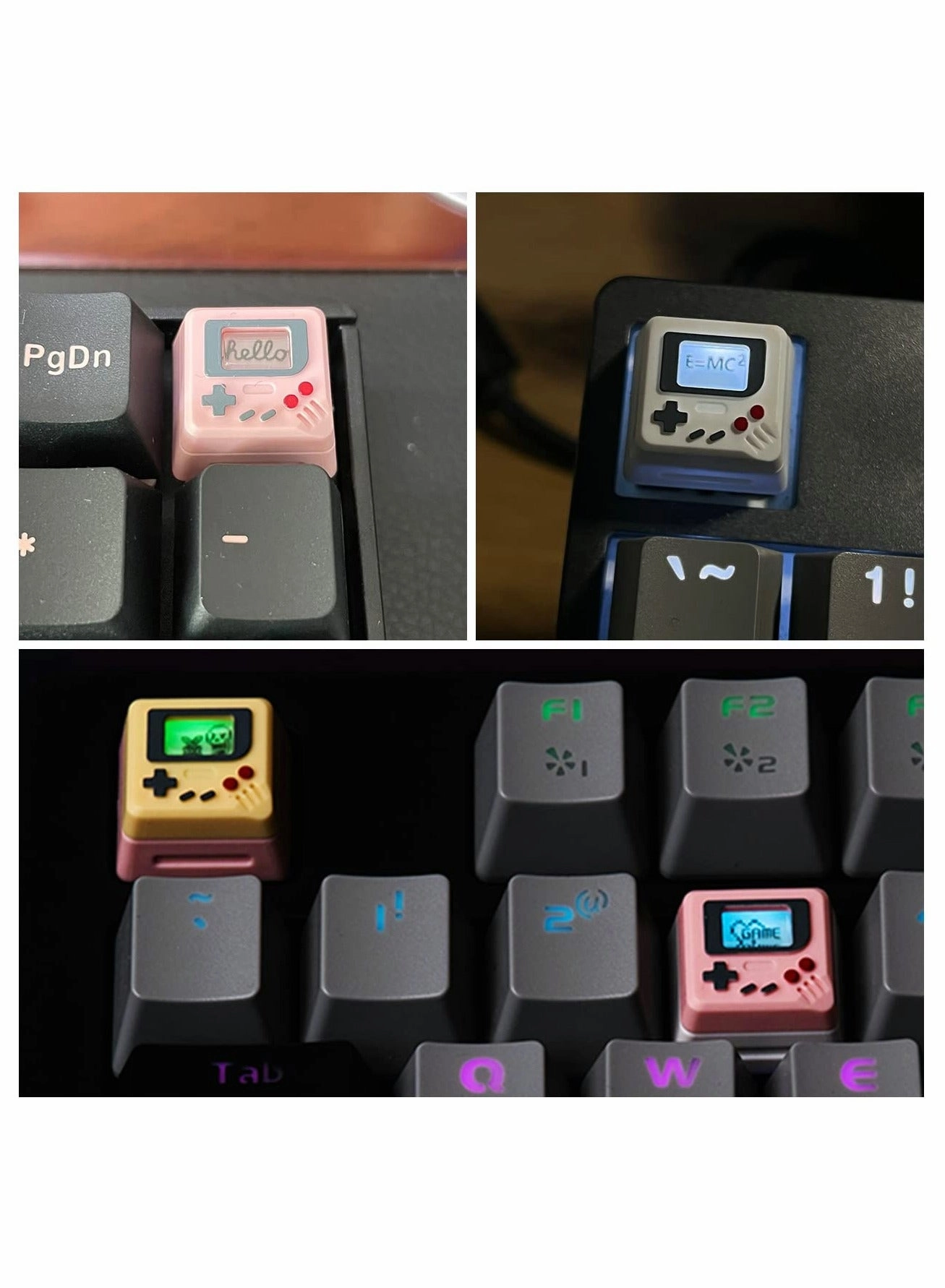 Mini Esc Keycap with 3 Detachable Panels, Backlit Keycap OEM Profile Keycap, Gaming Keyboard Keycap, DIY Replacement Keycap for Mechanical Keyboard MX Switch Decoration White