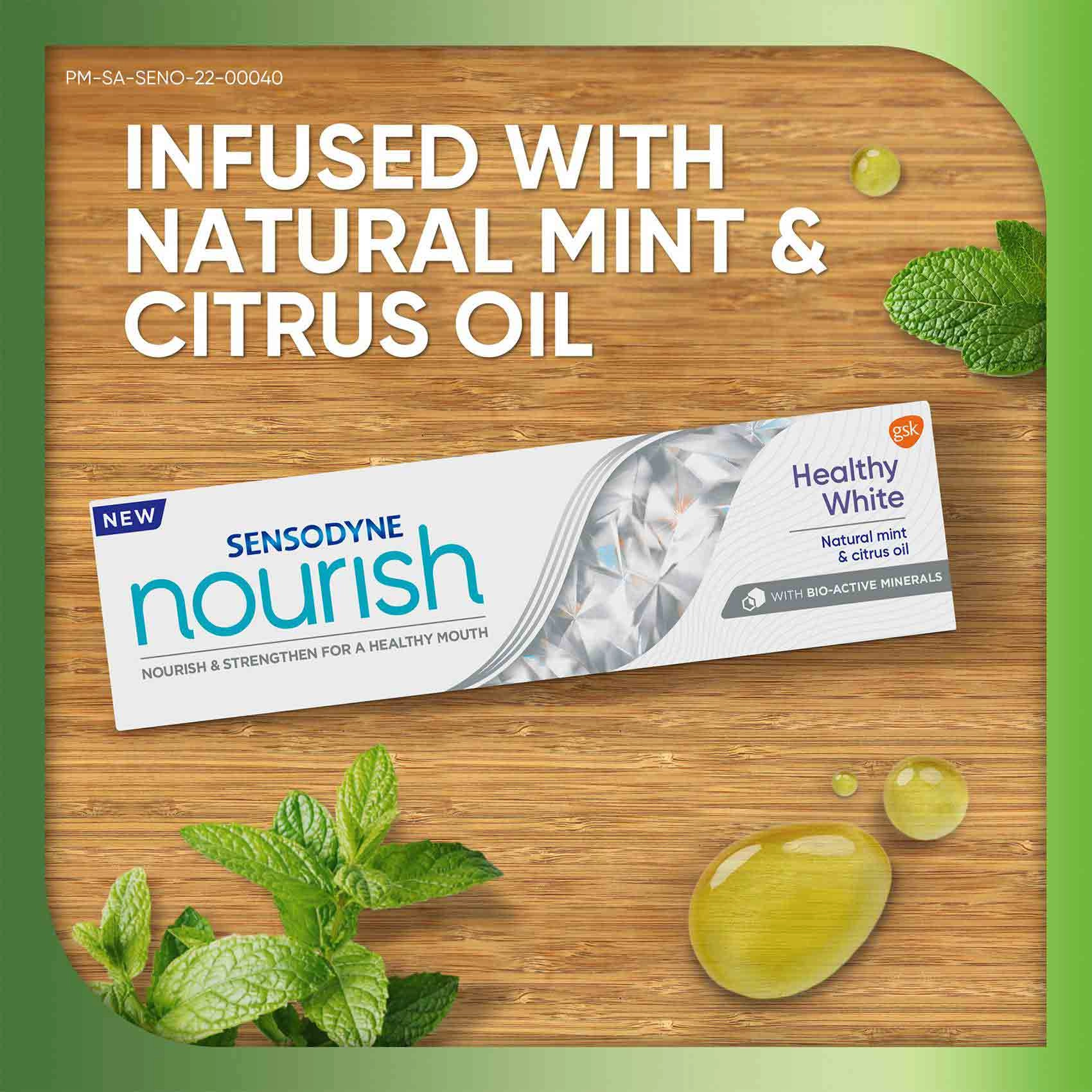 Nourish Healthy White natural mint and citrus oil Toothpaste 75ml