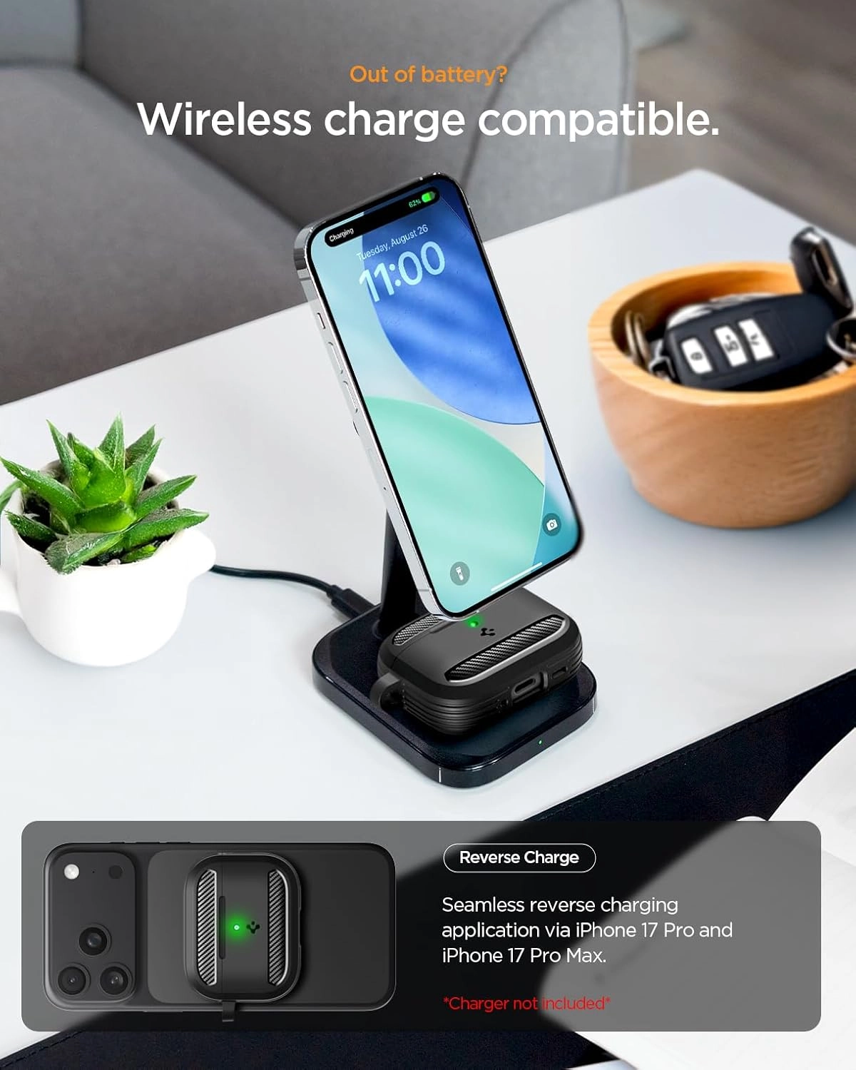 Rugged Armor - Case for AirPods Pro 3 - Shockproof + Carabiner - Key Ring