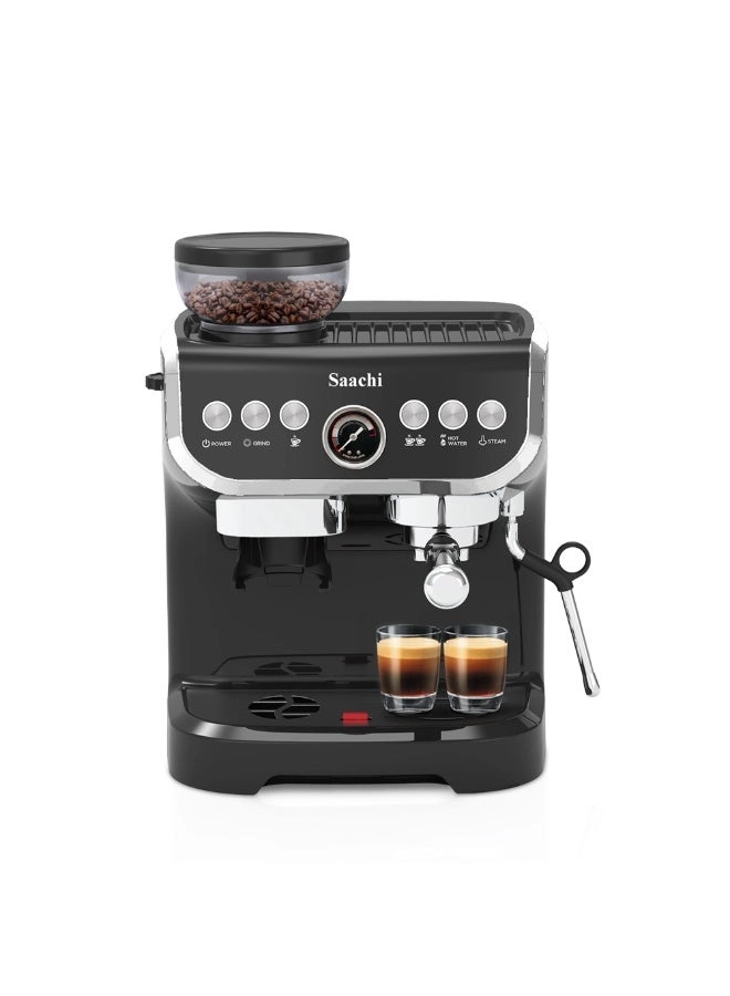 19-Bar Coffee Maker - Integrated Conical Burr Grinder 2L