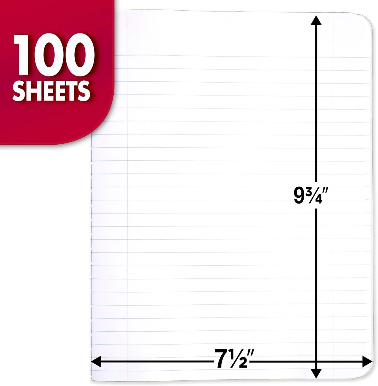 Composition Notebook 7-1/2" x 9-3/4" Softcover - Lined 100 Sheets