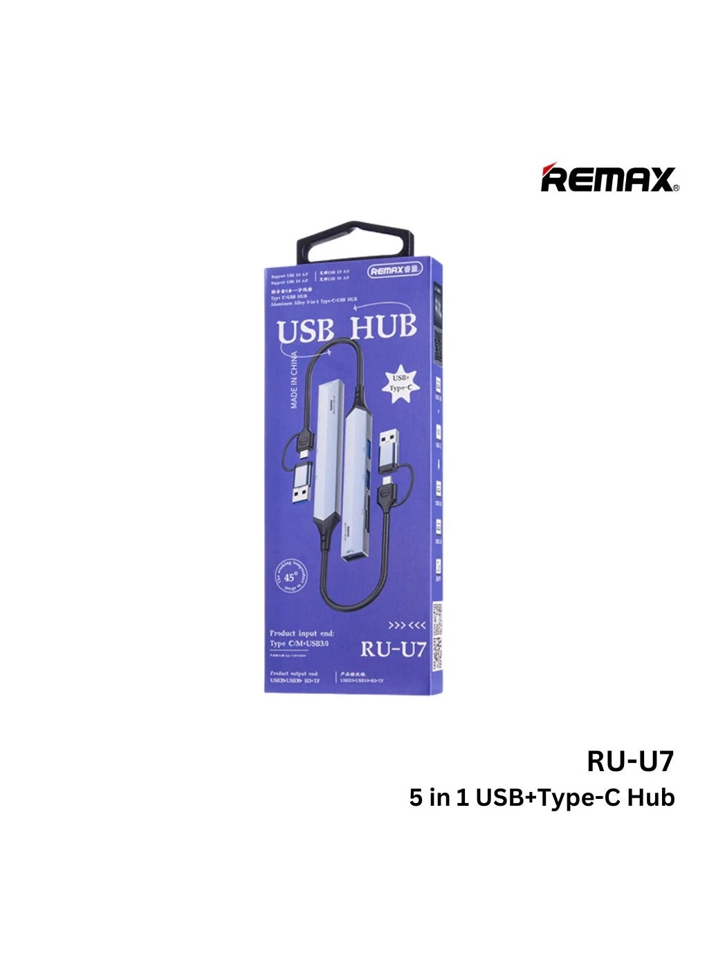 RU-U7 - 5-in-1 USB 3.0 & Type-C SD/TF Card Reader
