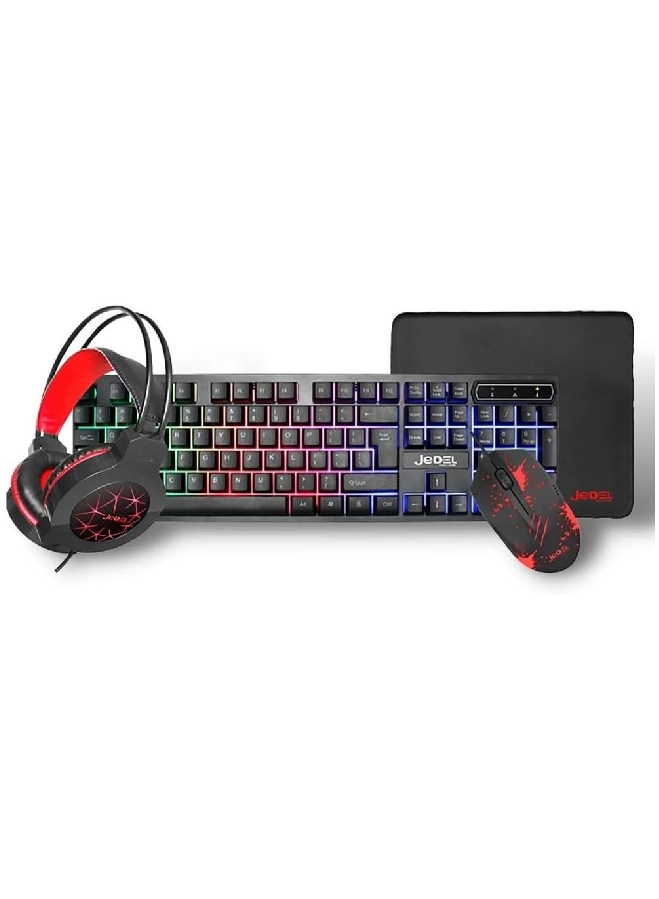 Keyboard + Mouse + Headphone + Mouse Pad - English/Arabic Wired