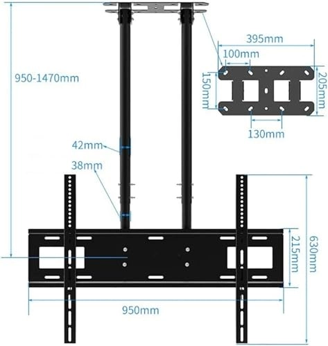 TV Ceiling Mount - 160kg 75-100 inch