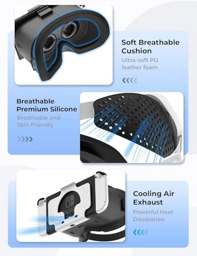 VR Headset for Nintendo Switch - Adjustable HD Lenses Head Strap