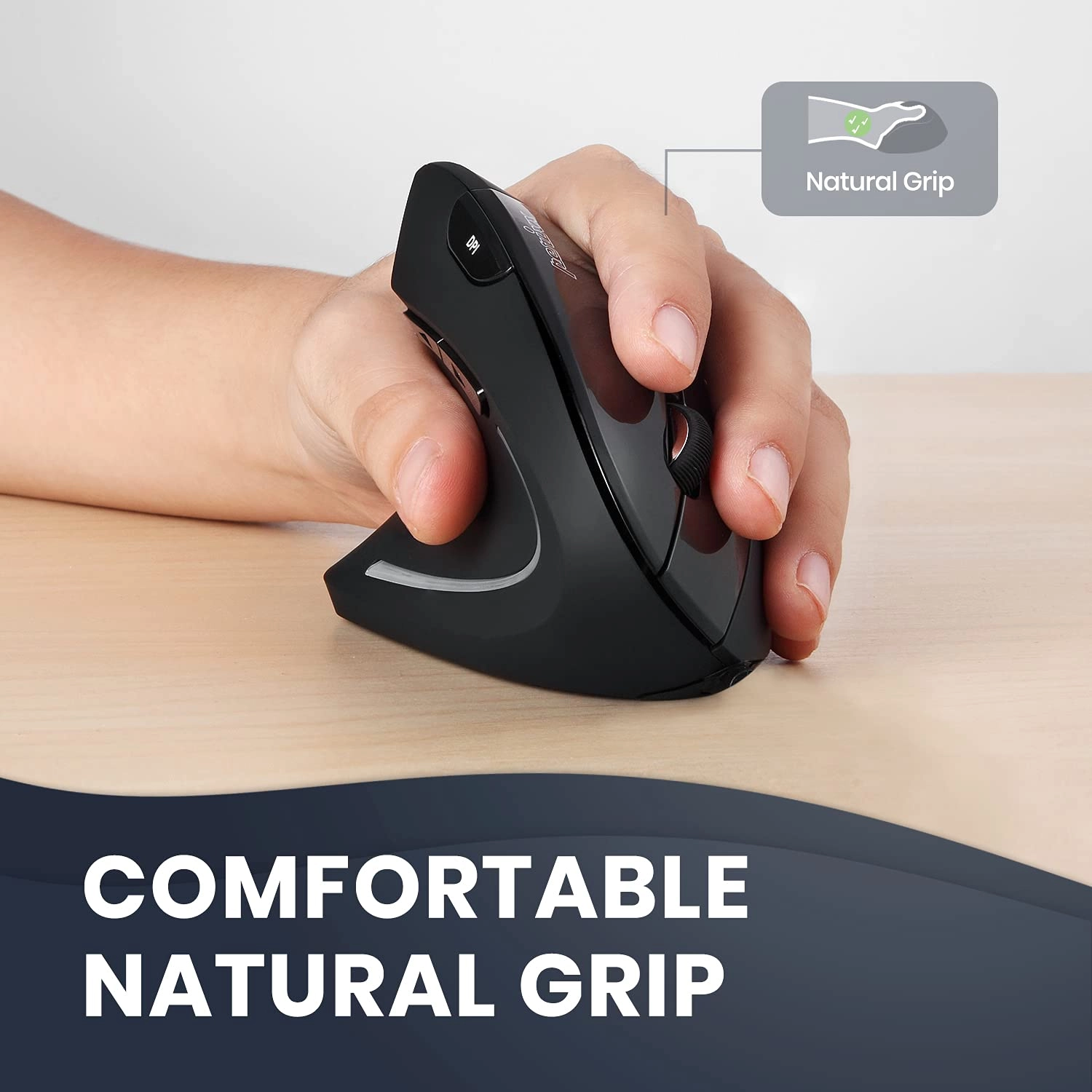 PERIMICE-713L Ergonomic Left-Hand Vertical Mouse - Wireless