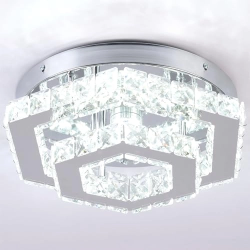 Hexagonal Crystal Chandelier - 6500K