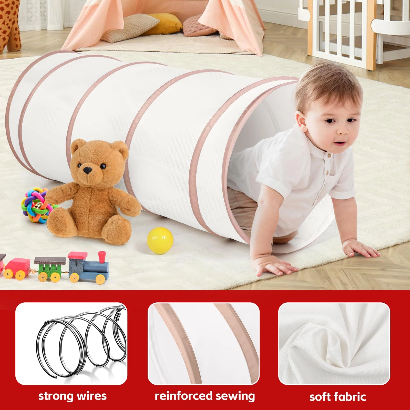 Kids Play Tunnel - Colorful Pop Up Rainbow