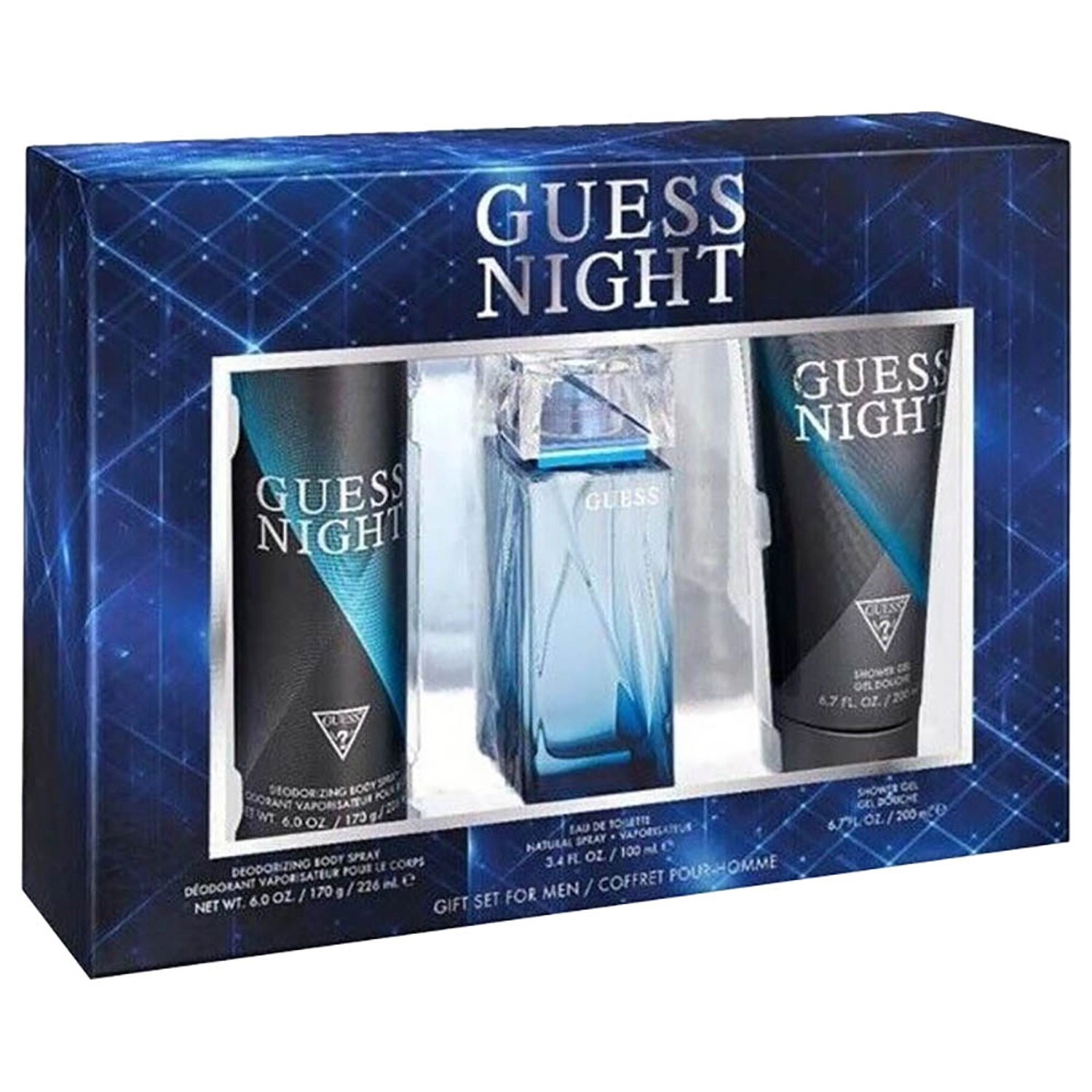 GUESS Night M Eau de Toilette - 100 ml + Night M Shower Gel - 200 ml + Night M Deodorant - 225 ml