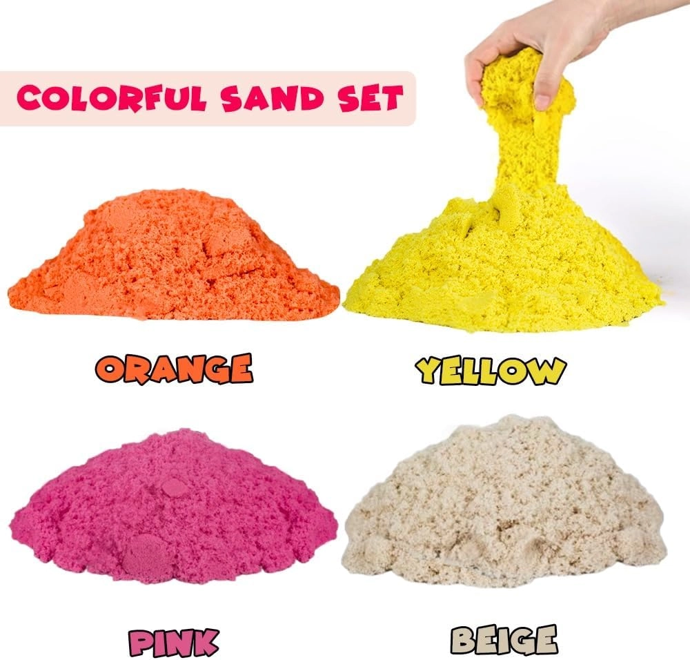 Magical Play Sand Kit - 908g Colorful Birthday Cake Mold