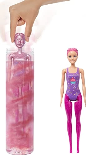 Barbie Color Reveal Glitter! Hair Swaps Doll - Glittery Pink 25 surprises 10 hair pieces Ages 3+
