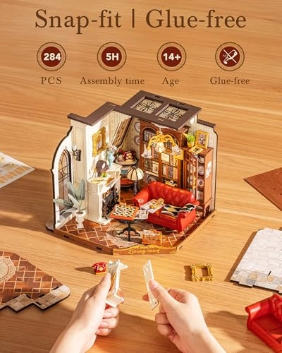 DG175 - DIY Miniature House Kits Wood 21 x 18 x 17 centimeters