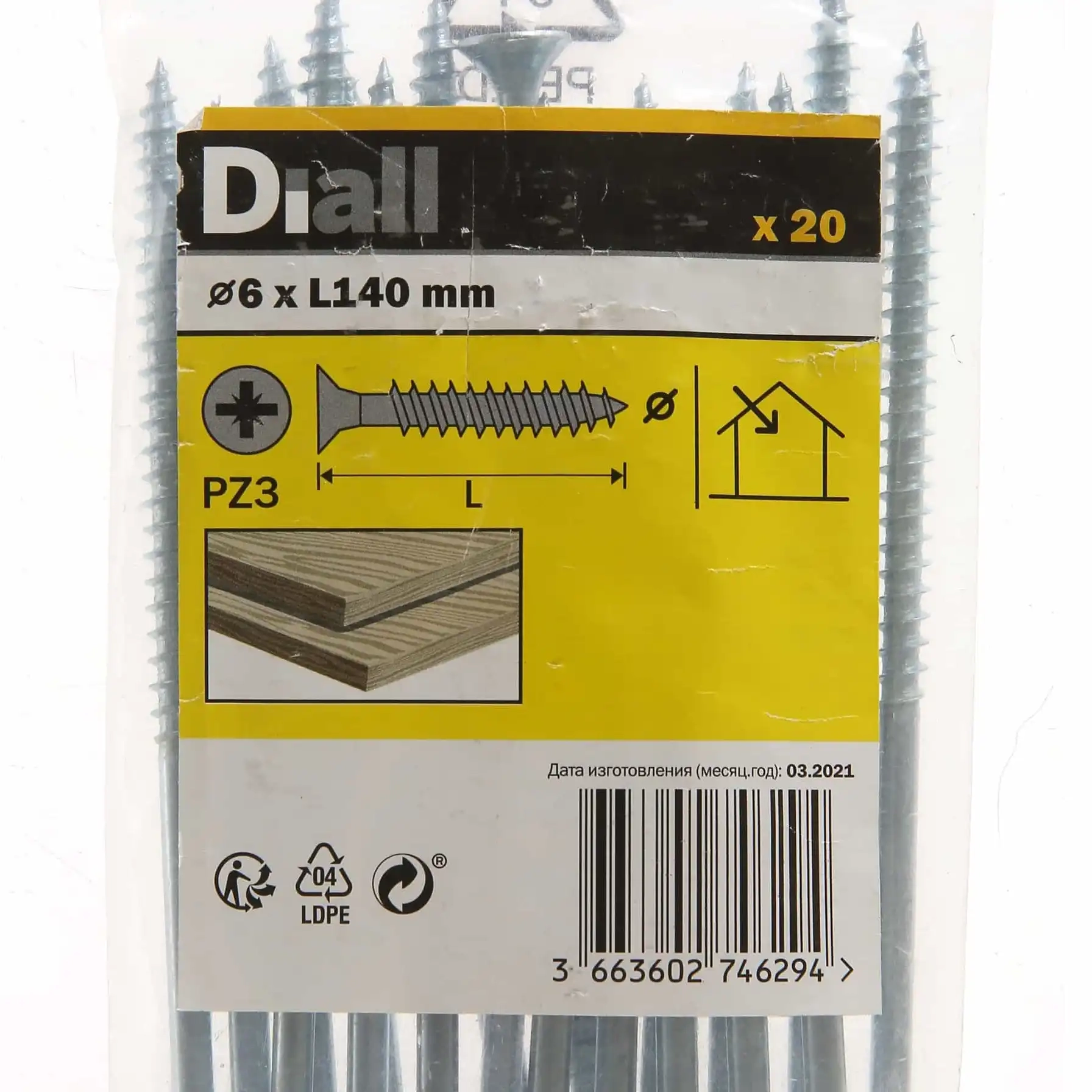Wood screw - 140 millimeter 6 x 140 mm