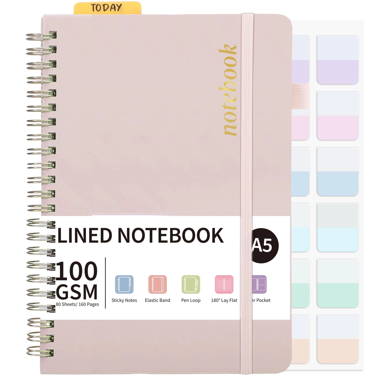 thboxes Notebook A5 Spiral - Lined 80 Sheets