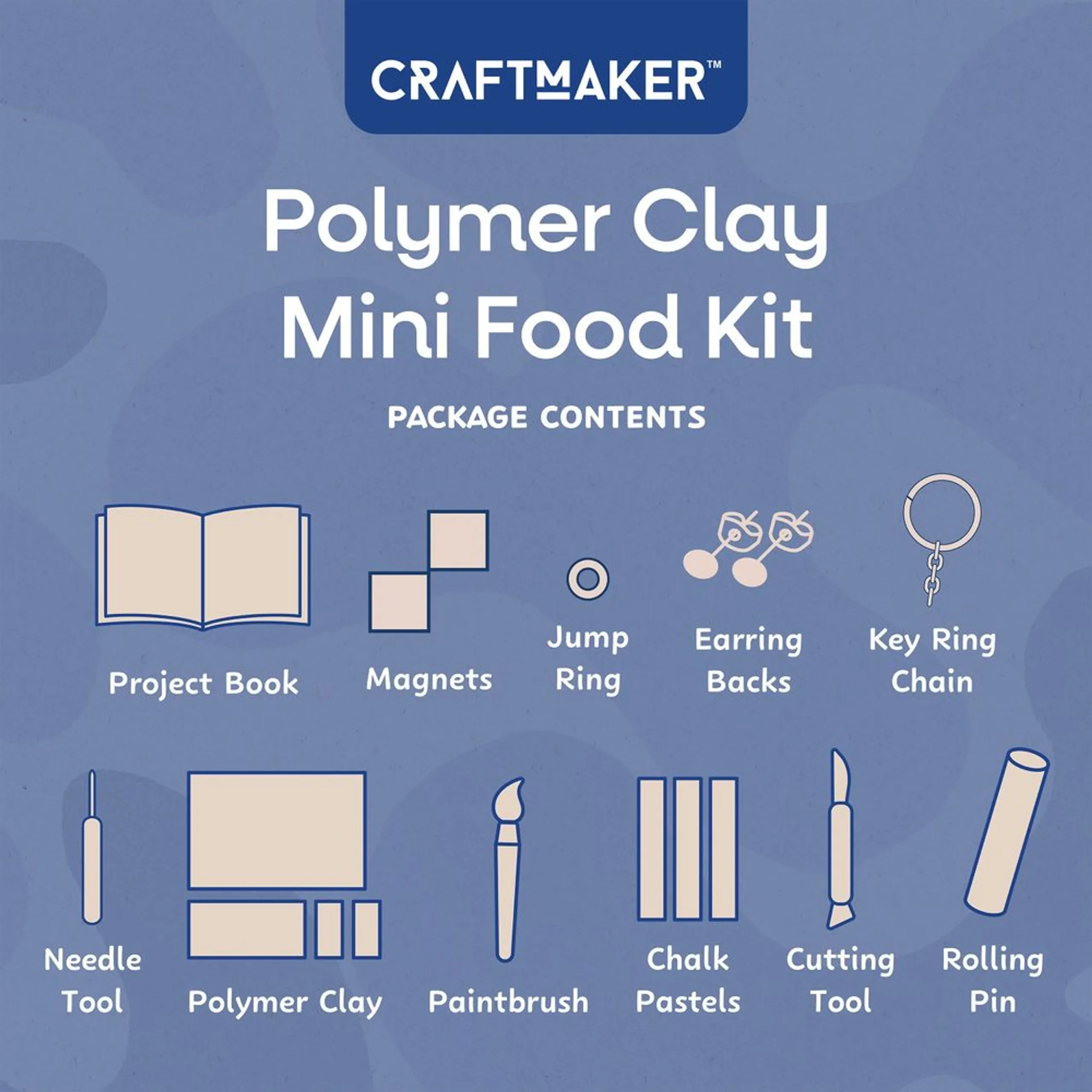 Craft Maker Polymer Clay Mini Food Kit - Complete Kit Non-Toxic