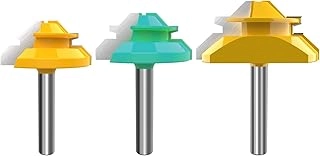 ROOCBIT 45 Degree Lock Miter Router Bit - 1/2" 9/16" 3/4" 1/4" 3Pcs