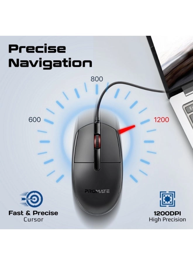 CM-1200 Ergonomic Optical Mouse - Wired