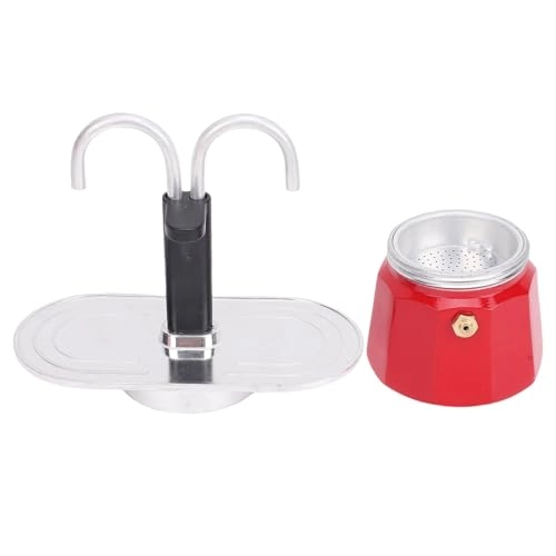 2 Cup Coffee Pot - Red Aluminum Alloy