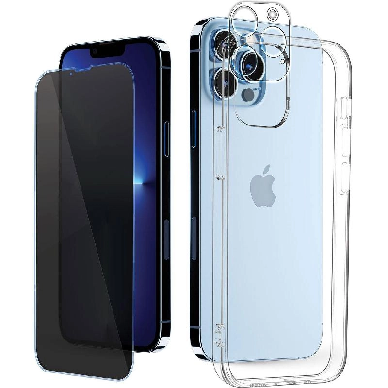 Hard Case - Clear + Tempered Glass + Camera Lens Protector for iPhone 13 Pro