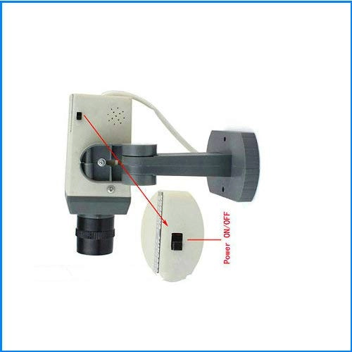 Dummy Security Camera - Solar Powered IR Red LED Light Silver