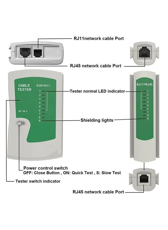 Network Cable Tester - Rj45 Rj11 Rj12 Cat5 UTP LAN