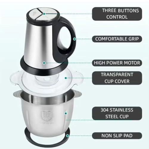 SUS30 - 3L Stainless Steel Bowl Electric Meat Chopper
