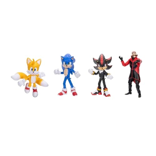 JAKKS Pacific Sonic + Shadow + Tails + Ivo Robotnik - Sonic the Hedgehog 3 - 4 pcs