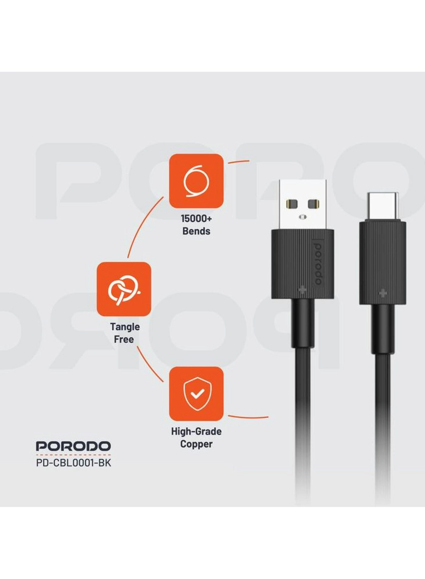 Charge Cable 480Mbps USB-A to USB-C 1.2m PVC