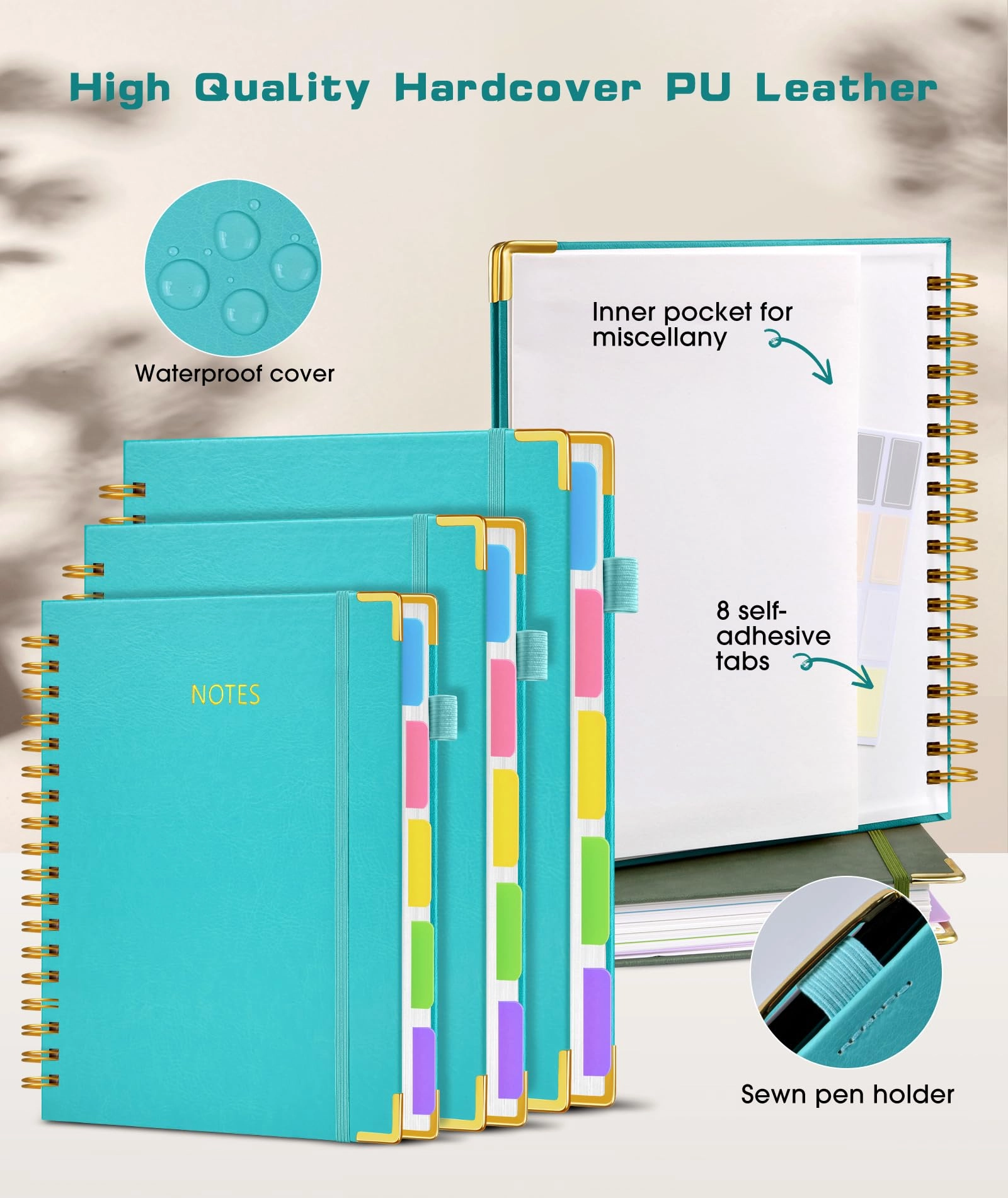 Hardcover Spiral Notebook A5 Spiral - Lined 300 Pages