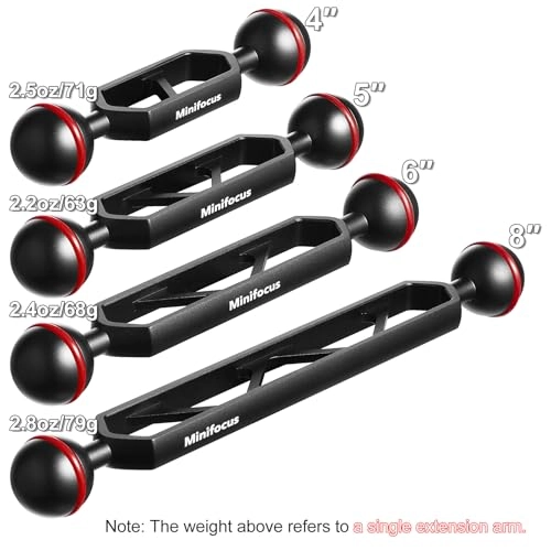 6" Double Ball Aluminum Extension Arm - 1" Ball CNC Aluminum Pack