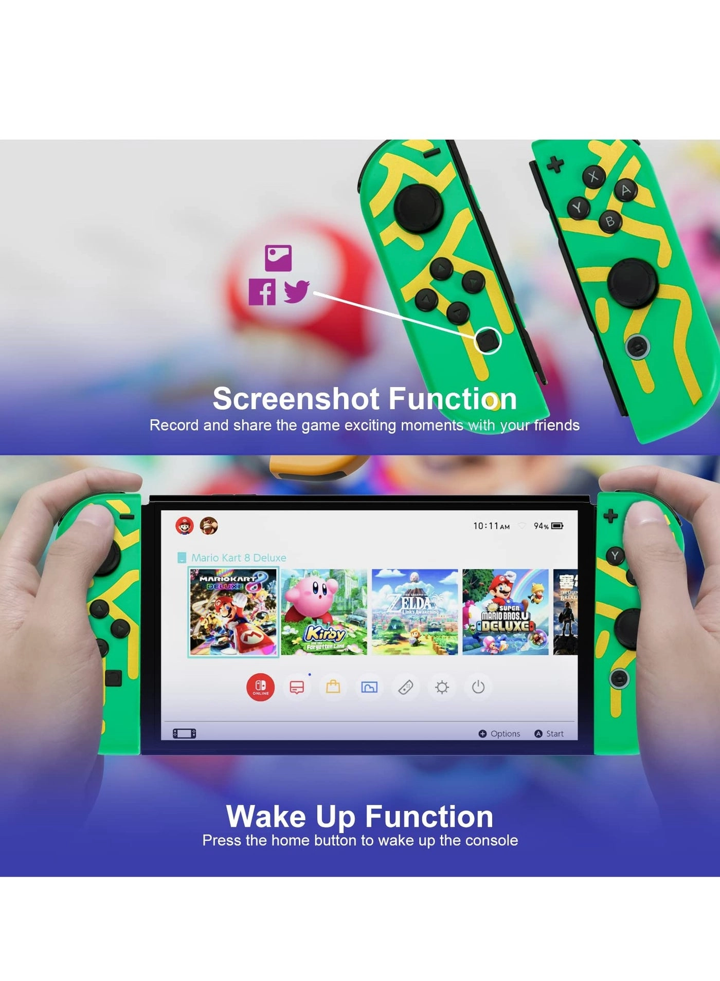 Joy Cons Wireless Controller - Green Nintendo Switch/Lite/OLED