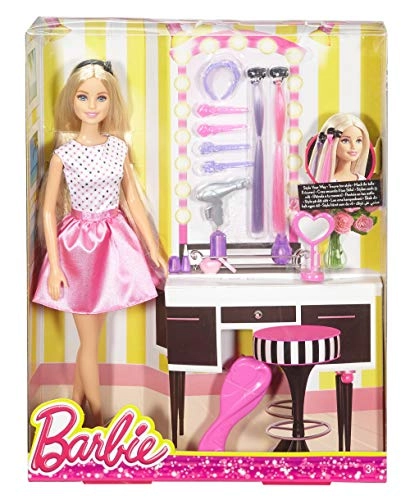 Barbie Fun & Fancy Hair Doll - 8.5 inches Blonde Hair Styling Accessories Ages 3+