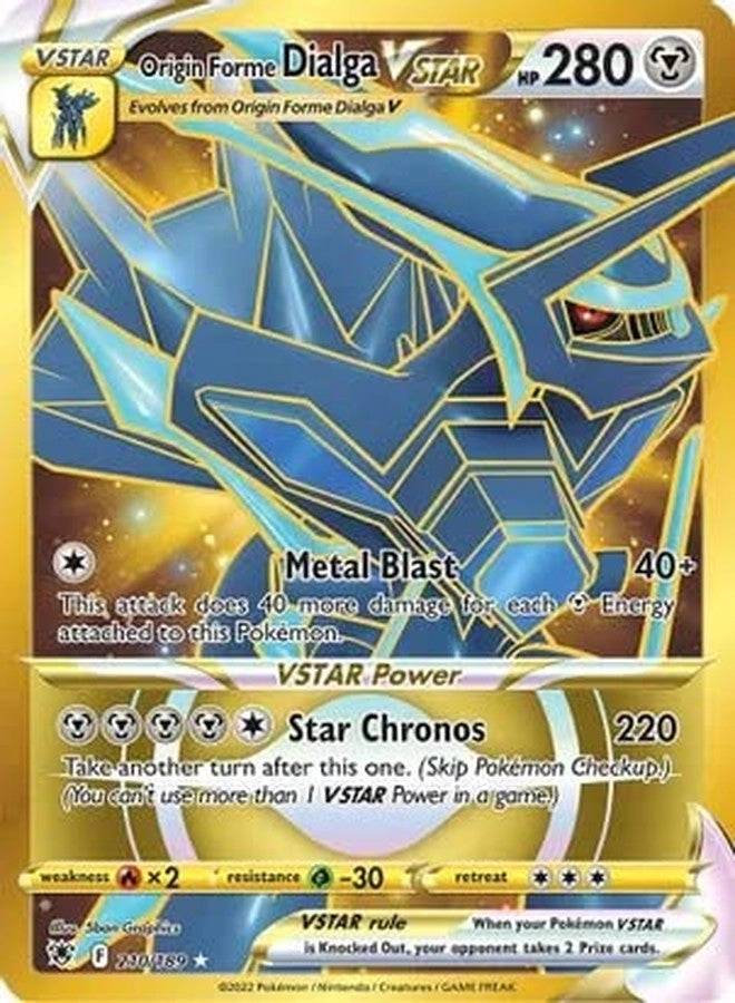 Pokémon Origin Forme Dialga VSTAR - 210/189 Gold Secret Rare