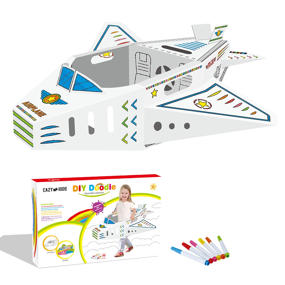 Eazy Kids DIY Doodle Colouring Kit - Wearable Airplane - 3+ years