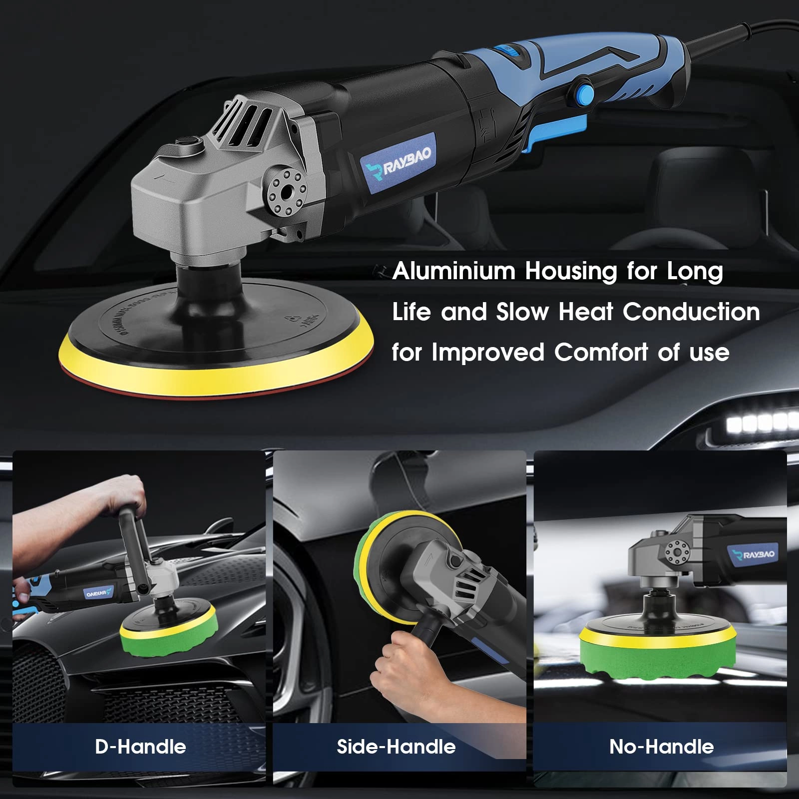 Car Polisher - 1200W 180mm 150mm
