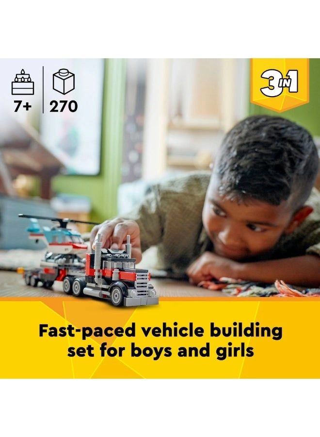 LEGO Creator Flatbed Truck with Helicopter (31146) - 3 in 1 Ages 7+