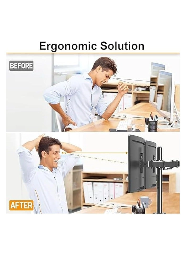 Dual Monitor Mount - 2 Monitors 32 inches 75mm or 100mm