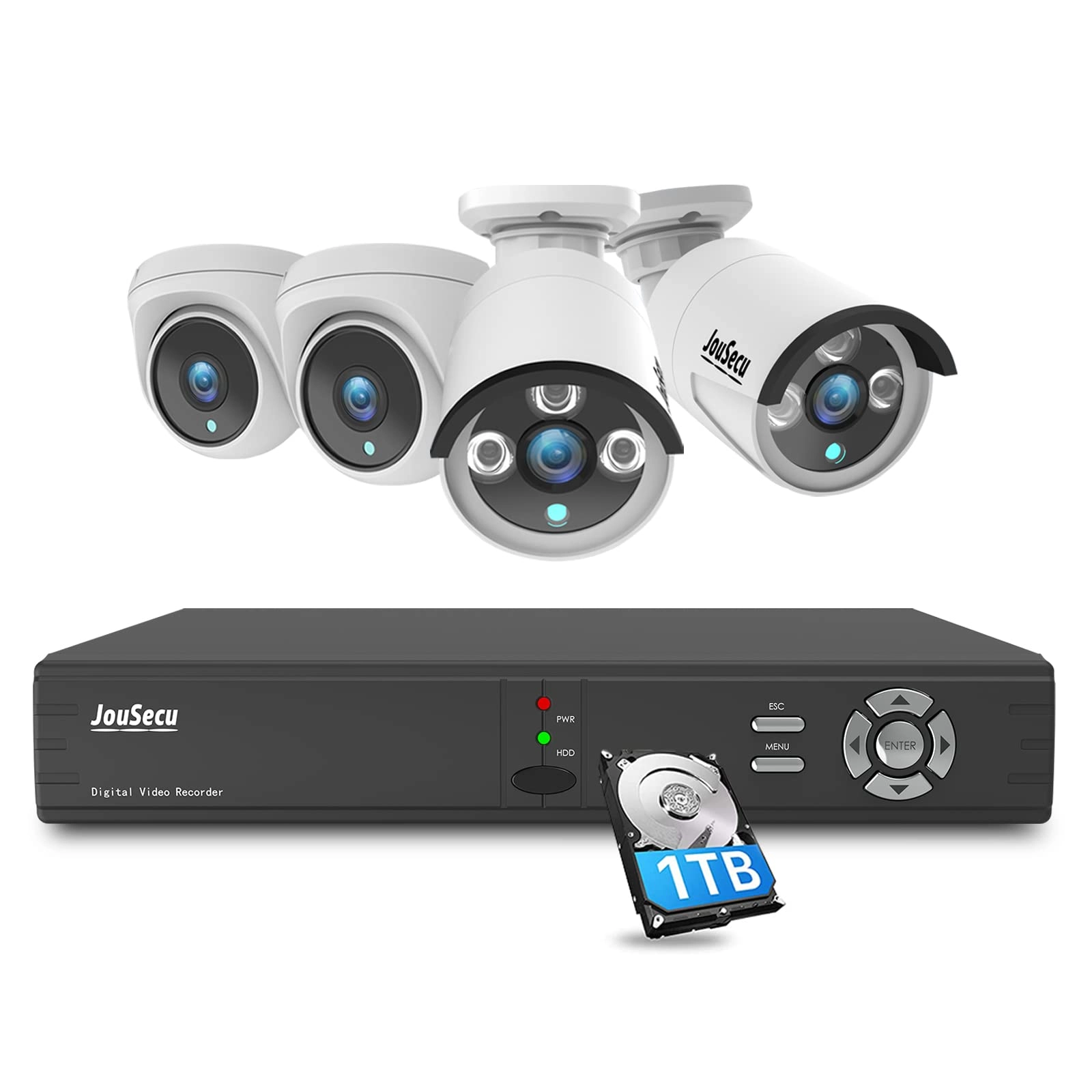 JouSecu DVR-D2341-4C+1T - 1TB 8CH