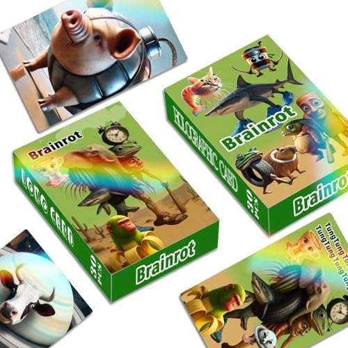 Italian Brainrot Cards and Stickers - 60Pcs 32Pcs Waterproof Vinyl Sticker