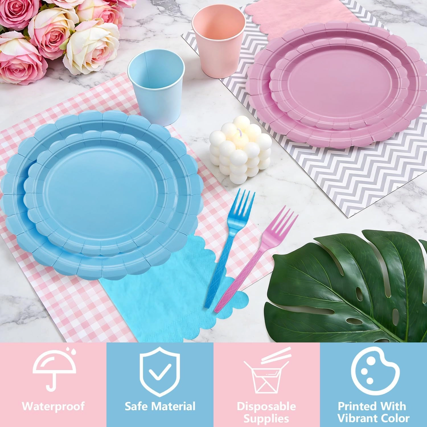 Gender Reveal Party Supplies Set - 81 Count