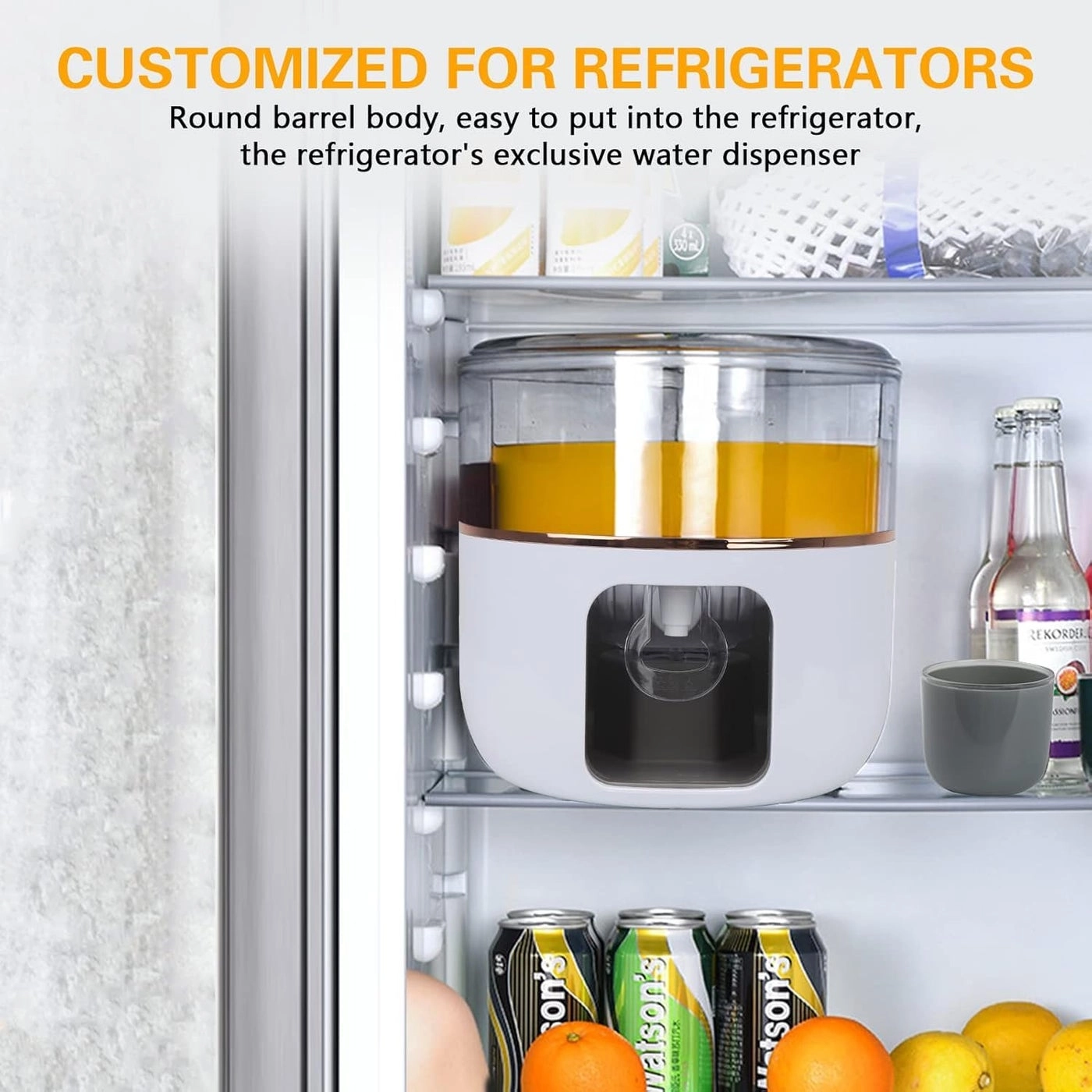 Slim Fridge Water Dispenser - 360 Rotatable with Tap