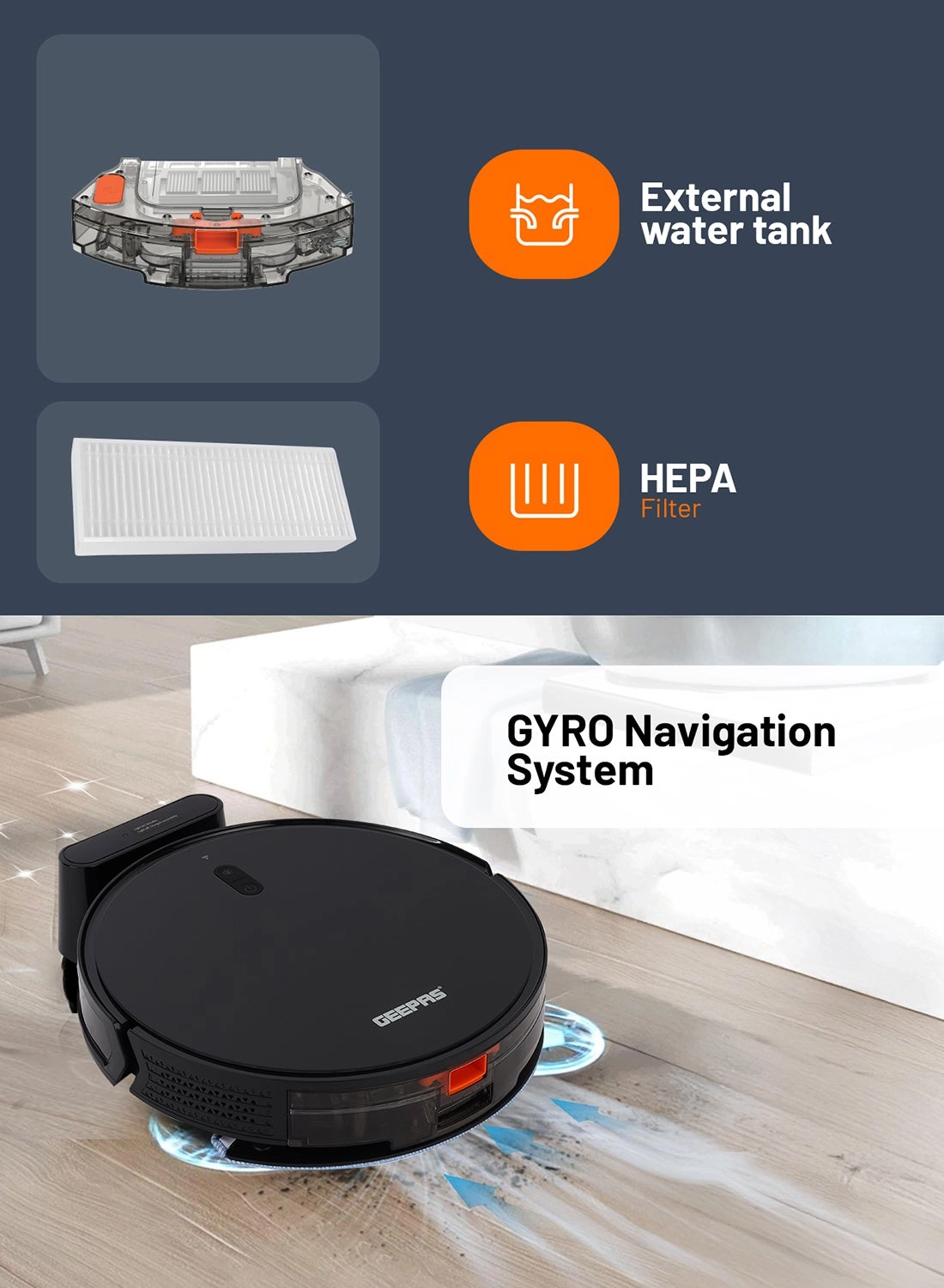 Robot Vacuum Cleaner GRVC19058 - With Mop