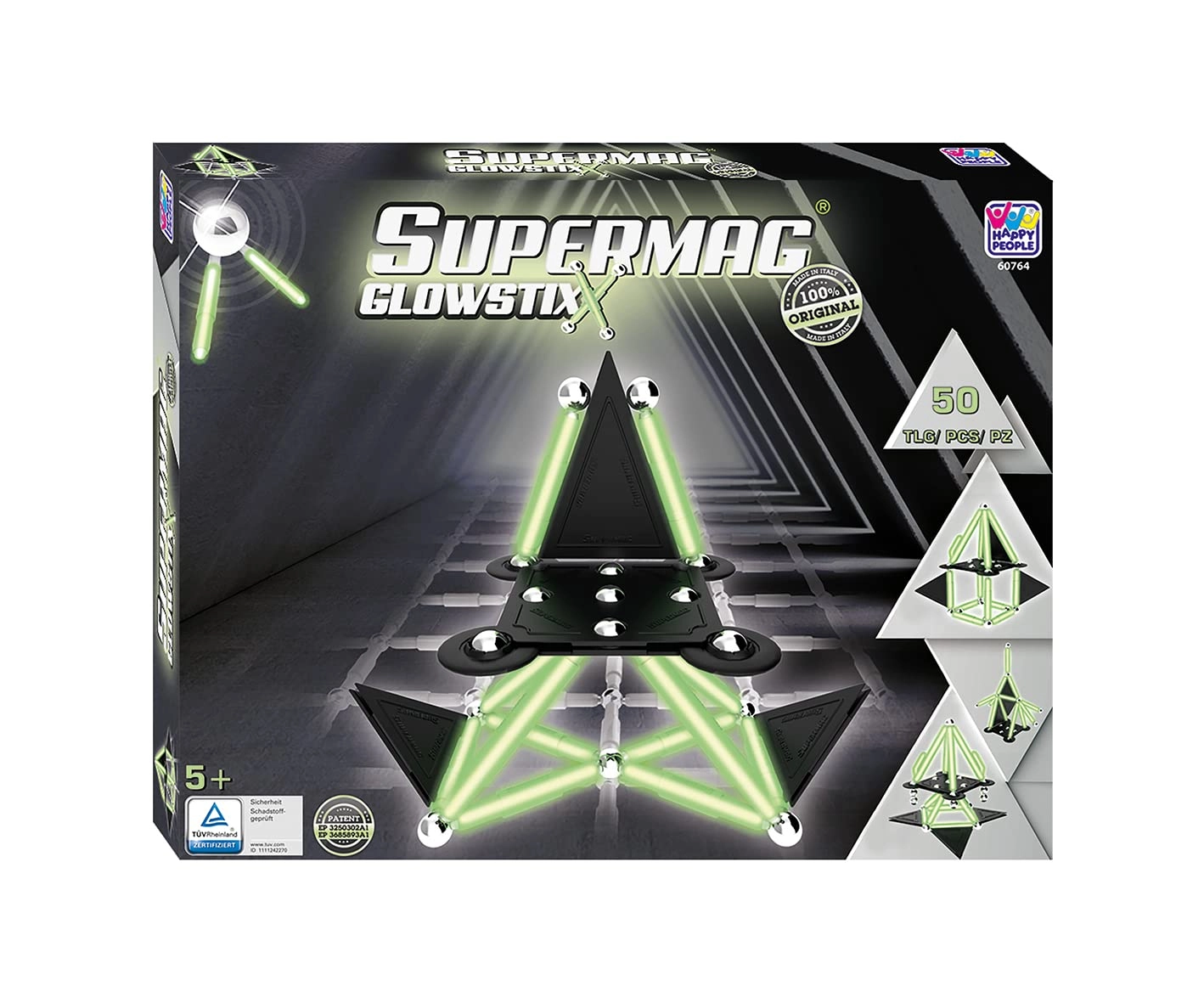Happy People Supermag GlowStix - Building blocks 50 pcs