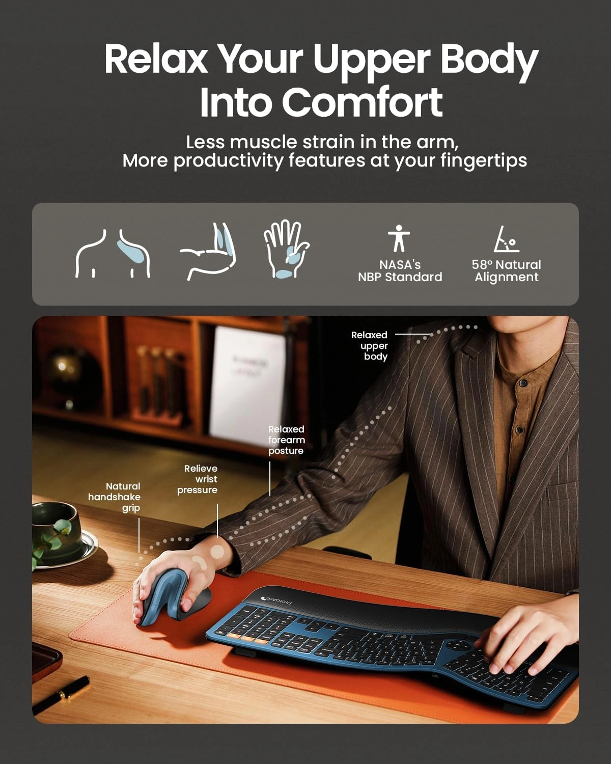 EM11 NL Ergonomic Vertical Mouse - Wireless