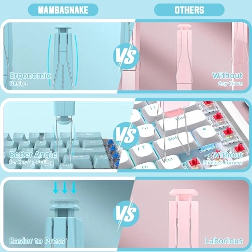 2-in-1 Keycap Switch Puller - 304 Stainless Steel Blue