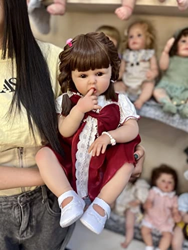 Reborn Doll - 60 cm Silicone Vinyl Brown Hair